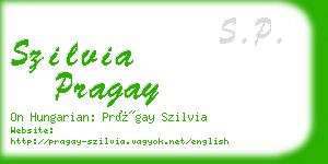 szilvia pragay business card